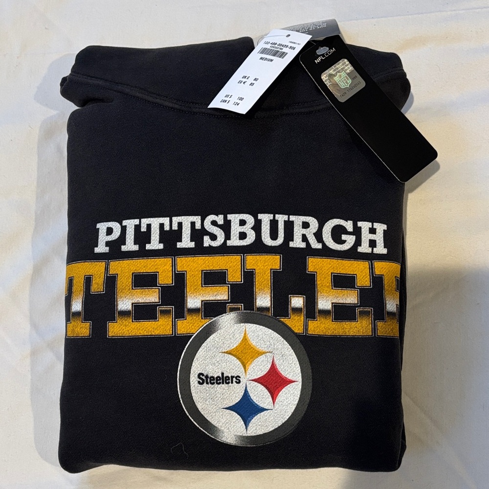 Pittsburgh Steelers Black & Gold Graphic Popover Hoodie from Abercrombie & Fitch